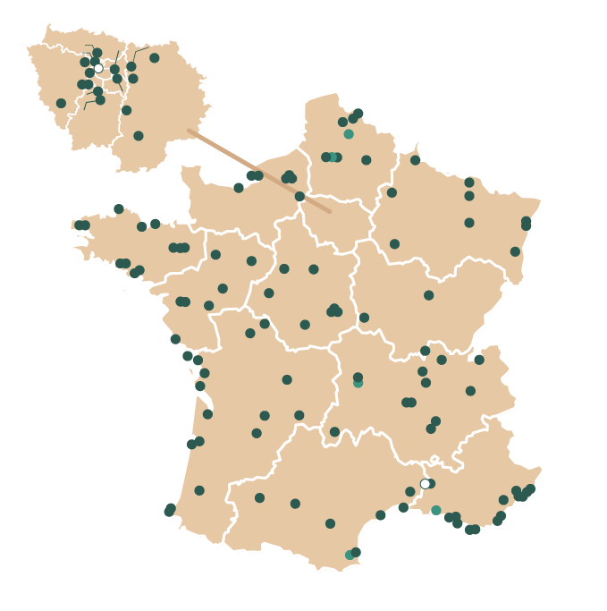 Carte des résidences en France